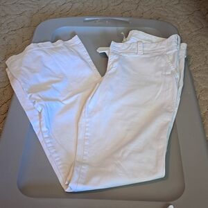 White Cotton wide legged pants